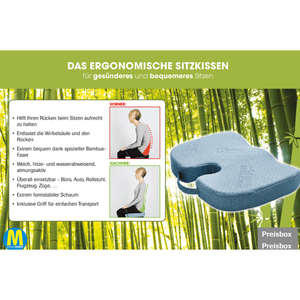 Ergonomic Orthopaedic Seating Cushion for Spine Care for Chairs & Seatings