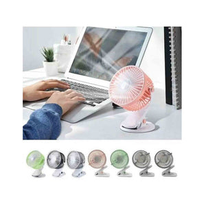 Mini Thinning Table Clamp Rechargeable Fan With Lamp - Multiple Colors - Zayoom