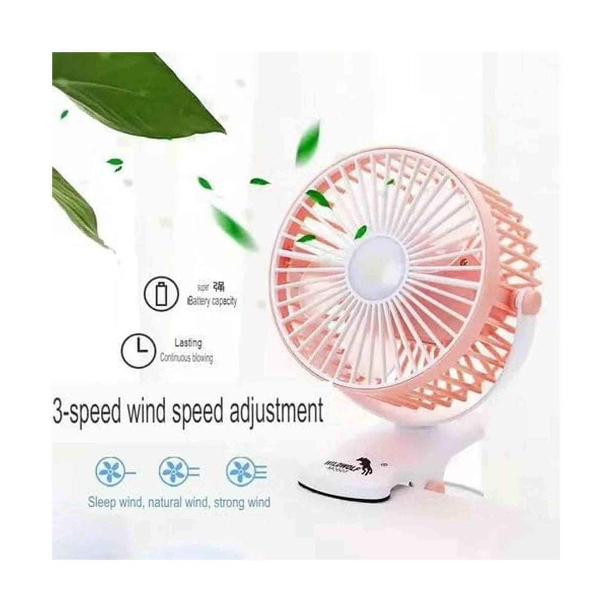Mini Thinning Table Clamp Rechargeable Fan With Lamp - Multiple Colors - Zayoom