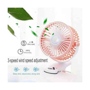 Mini Thinning Table Clamp Rechargeable Fan With Lamp - Multiple Colors - Zayoom