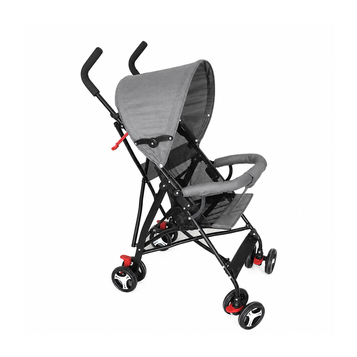 Foldable Baby Stroller With Mesh Shock Absorbers - Grey
