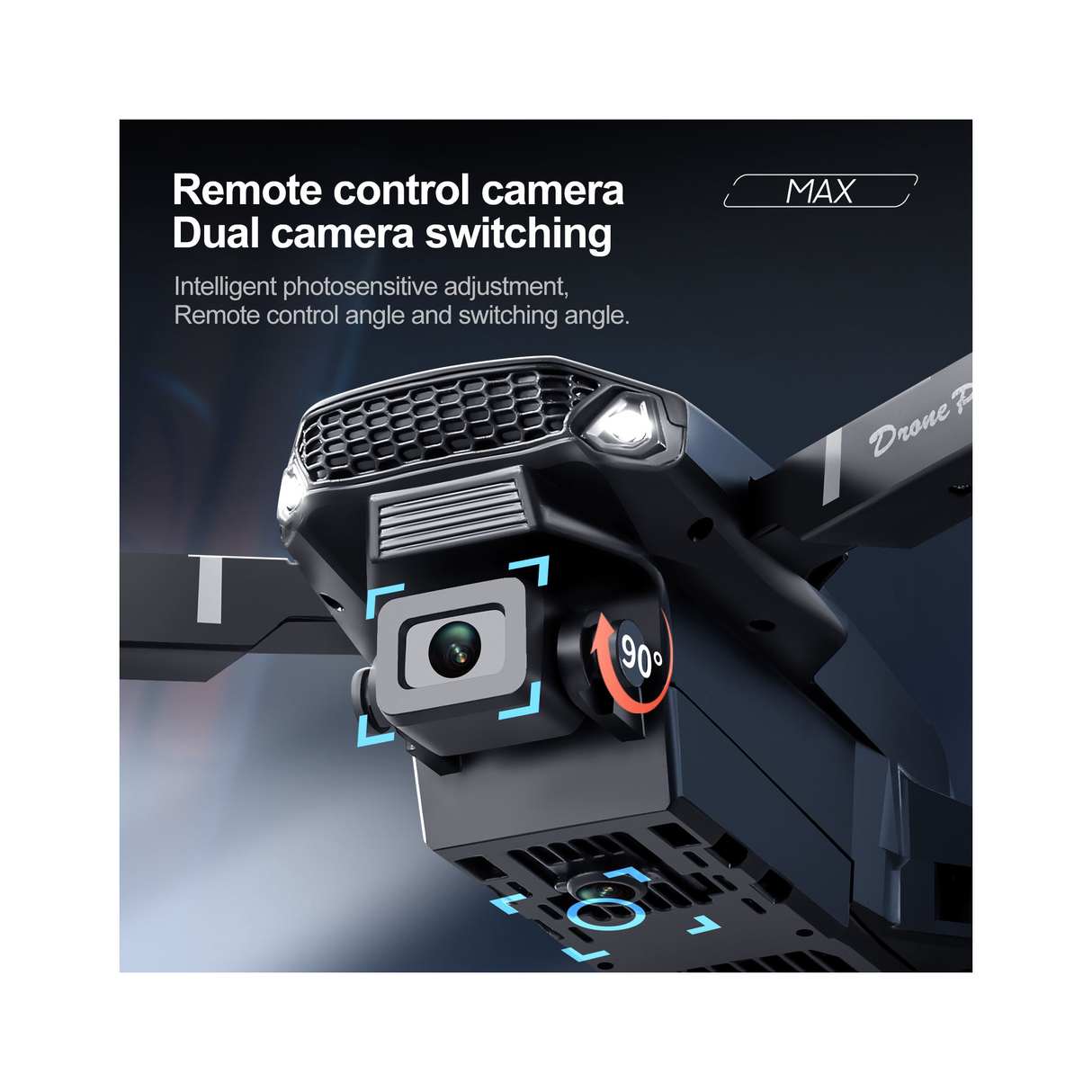 Foldable HD Dual Camera Quadcopter Drone With Inbuilt Screen Controller & Optical Flow Hovering & Mobile App Control - Black