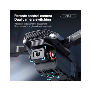 Foldable HD Dual Camera Quadcopter Drone With Inbuilt Screen Controller & Optical Flow Hovering & Mobile App Control - Black