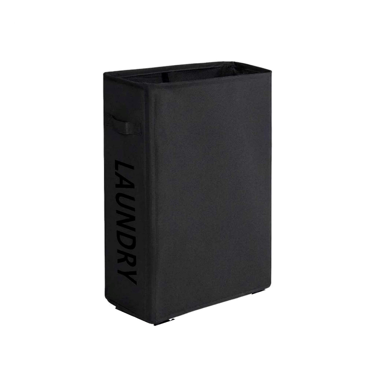 Foldable Rolling Laundry Basket - Black