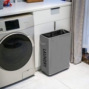 Foldable Rolling Laundry Basket - Black
