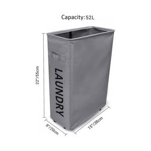 Foldable Rolling Laundry Basket - Black