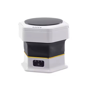 غسالة صغيرة قابلة للطي والحمل مع عصر للملابس للاستخدام المنزلي والسفر - سعة 10 لتر