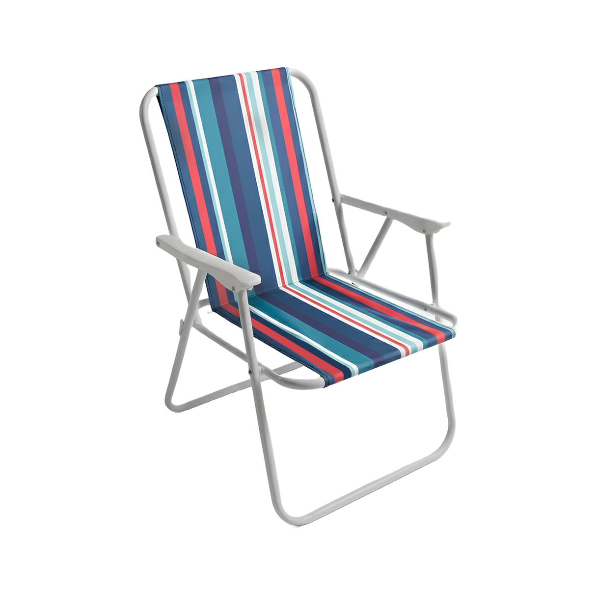 Folding Beach Chair With Arm Rest - Red/Blue