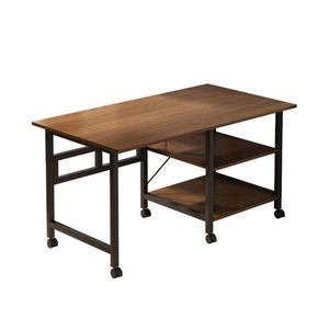 Folding Dining Table With Moveable Wheels and Storage Layer for Kitchen