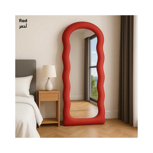 Full Length Standing Floor Mirror With Stand 160 x 60cm - Red