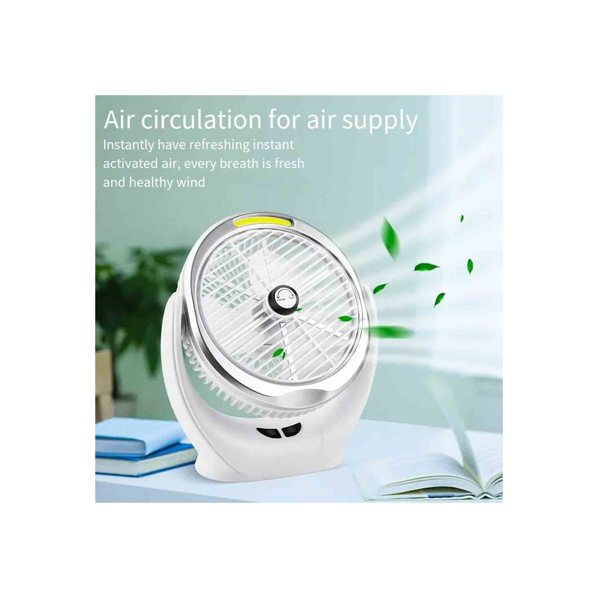 Desktop Rechargeable Fan With Lamp - Zayoom