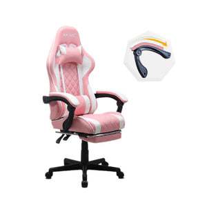 Gamax 1-LT001L Gaming Chair With Linkage Function Armrest & Retactable Footrest - Pink