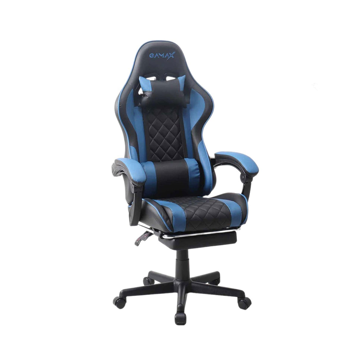 Gamax 1-LT001L Gaming Chair With Linkage Function Armrest & Retactable Footrest - Blue