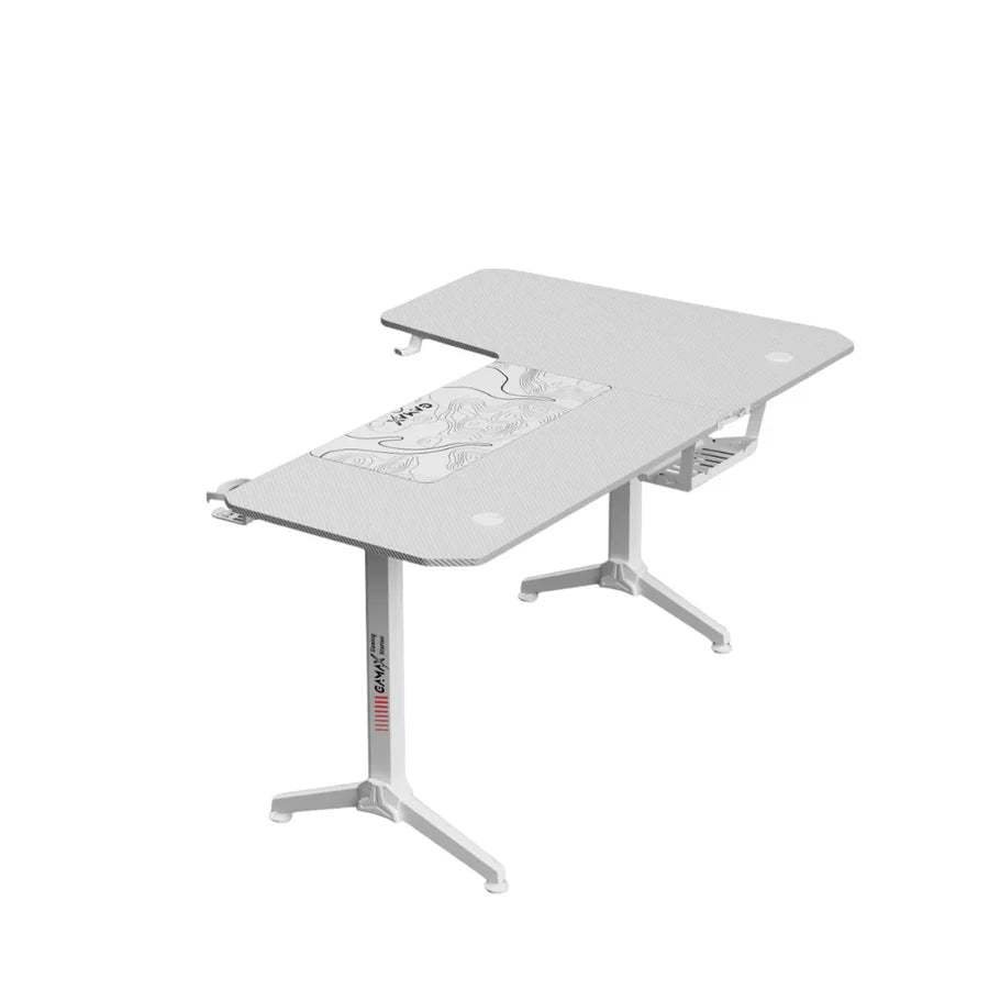 جاماكس اتش واي-ار مكتب ألعاب على شكل حرف ال (160×100×75 سم) – جهة اليسار – أبيض