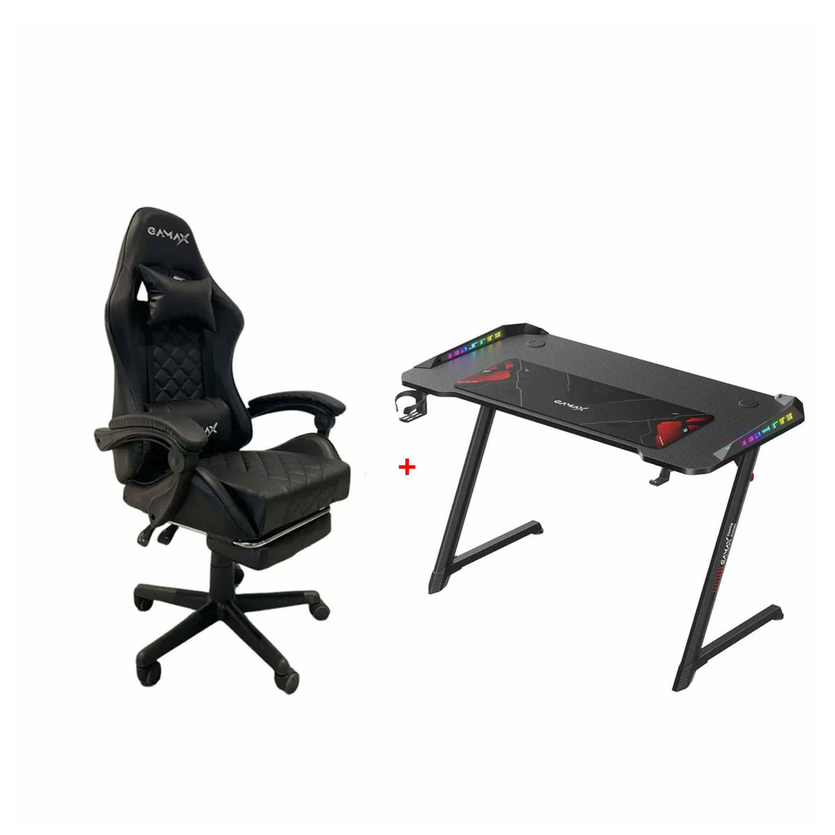 Gamax Z5-1160 Carbon Fiber Gaming Desk and Gamax 1-LT001L Gaming Chair ...