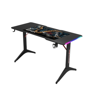 جاماكس D2408B طاولة ألعاب آر جي بي بتصميم ألياف الكربون مقاس 140×60×74 سم مع ماوس باد – أسود