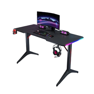 جاماكس D2408B طاولة ألعاب آر جي بي بتصميم ألياف الكربون مقاس 140×60×74 سم مع ماوس باد – أسود