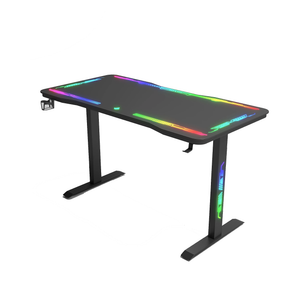 جاماكس P206 طاولة ألعاب بسطح زجاج مقسّى مقاس 120×60×74 سم مع ماوس باد وإضاءة آر جي بي كاملة – أسود