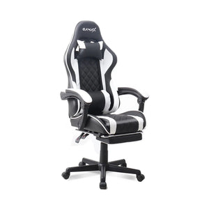 Gamax Gaming Chair with Linkage Function Armrest & Retactable Footrest - White