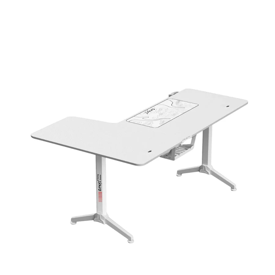 Gamax HY-R L-Shaped Gaming Desk (160*100*75 cm) - Right Side - White