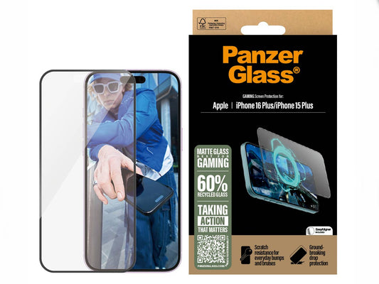 PanzerGlass® Gaming Screen Protector iPhone 16 Plus - 6.7 Inch Ultra - Wide Fit