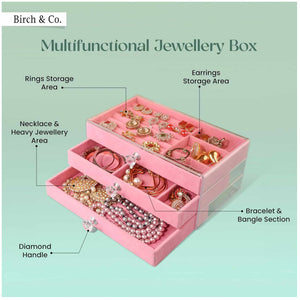 Jewellery Box - 3 Layer - Pink
