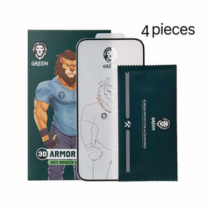 Green Transparent 3D PET HD Glass Screen Protector for iPhone 12 Pro Screen Protector - 4 Pieces