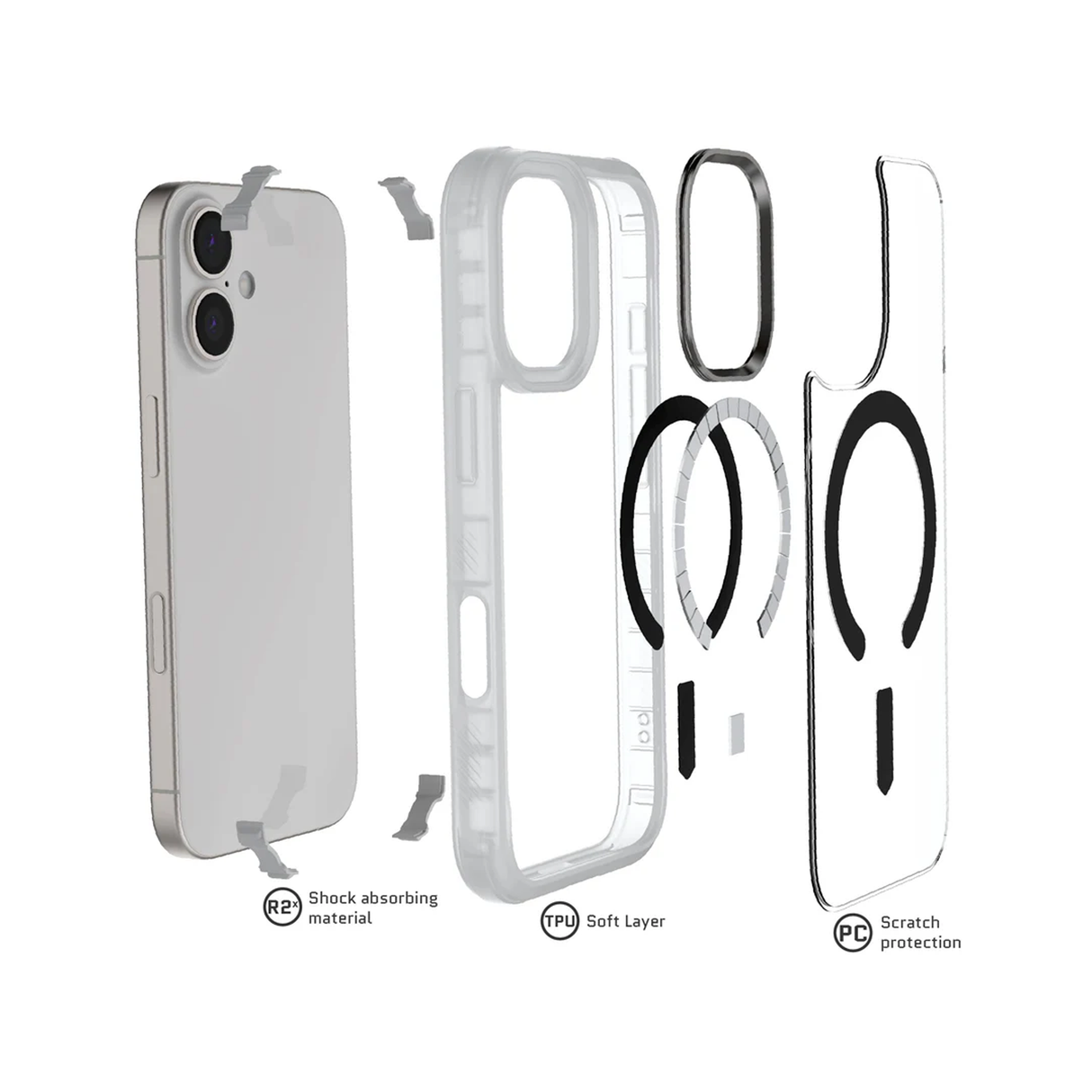 جوستيك كفر آيفون 17 ماج سيف ألترا ثين - شفاف