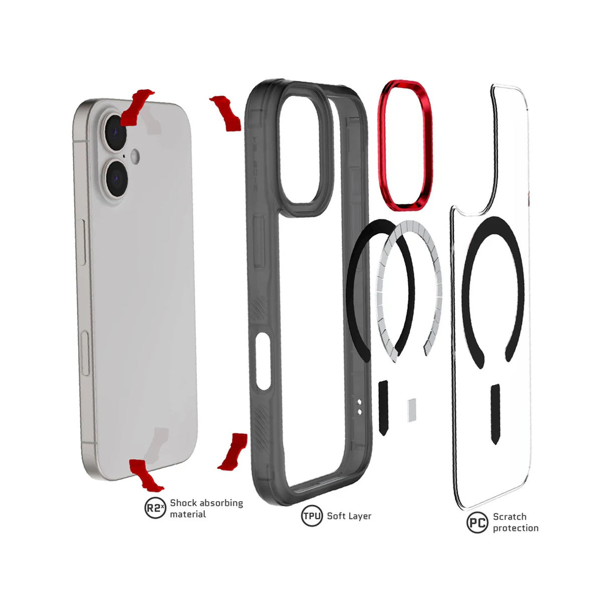 جوستيك كفر آيفون 17 ماجسيف شفاف ألترا ثين - دخاني