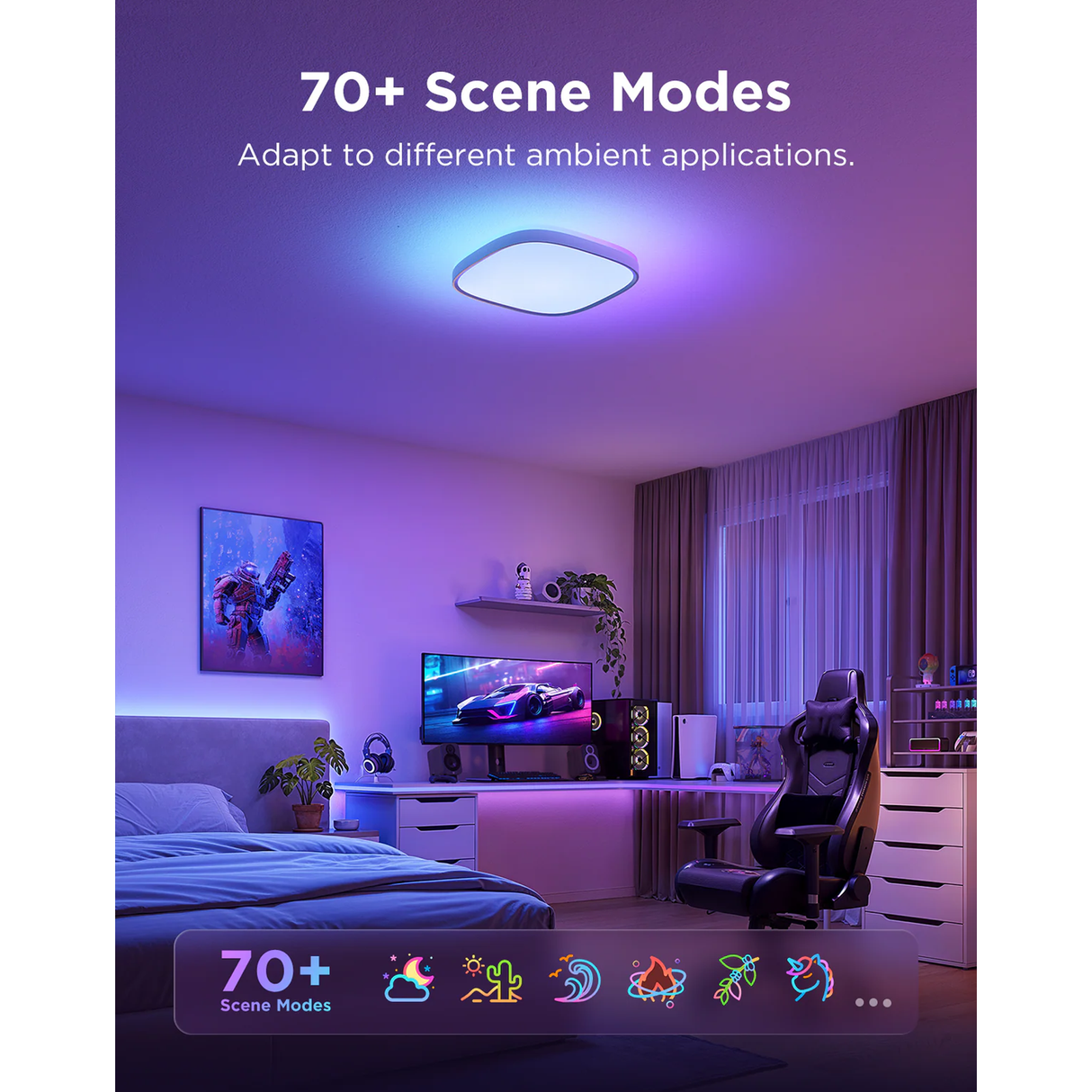 Govee 30cm RGBWW + RGBIC Smart Square Ceiling Light - H80A4