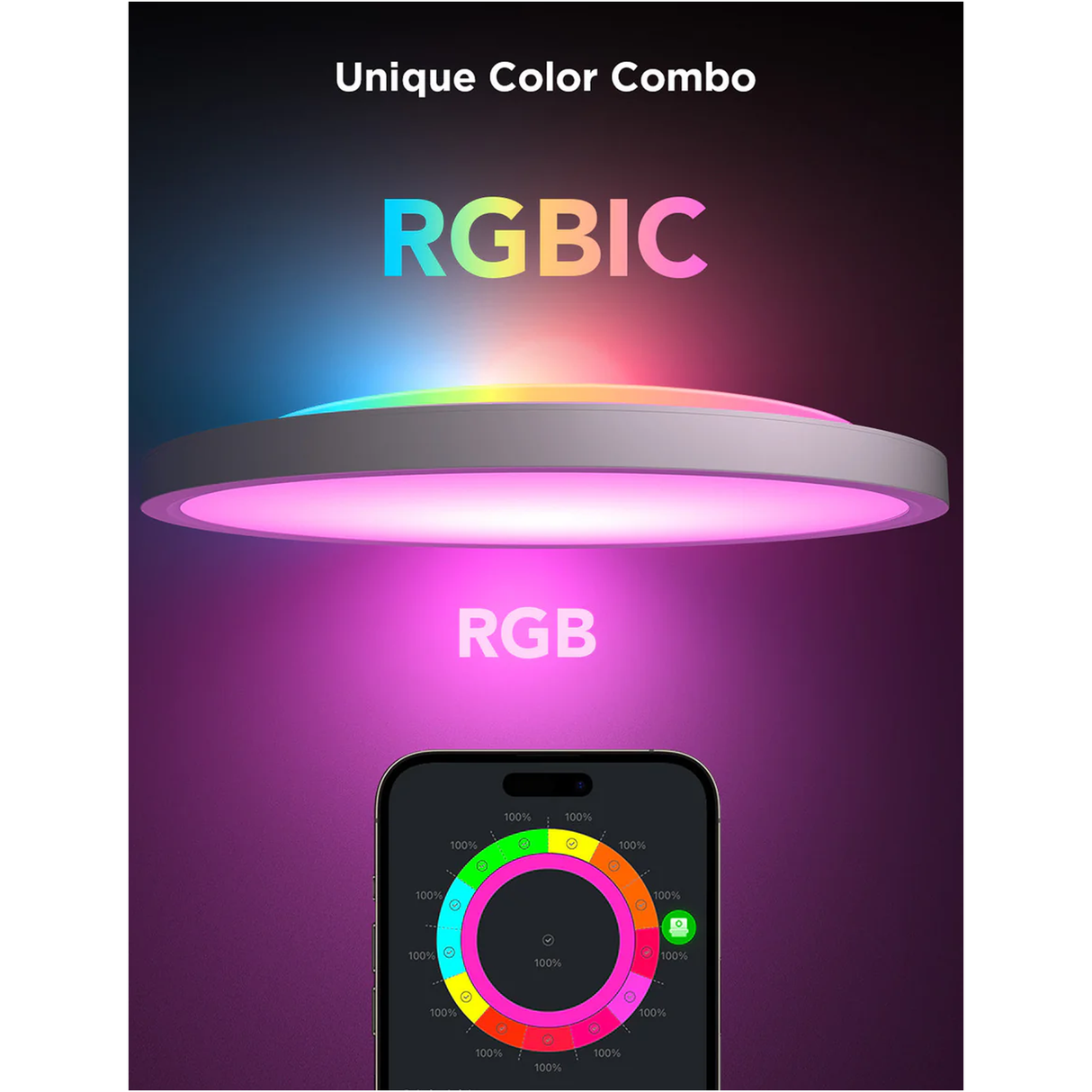 جوفي مصباح سقف دائري ذكي 30 سم RGBWW + RGBIC - H80A1