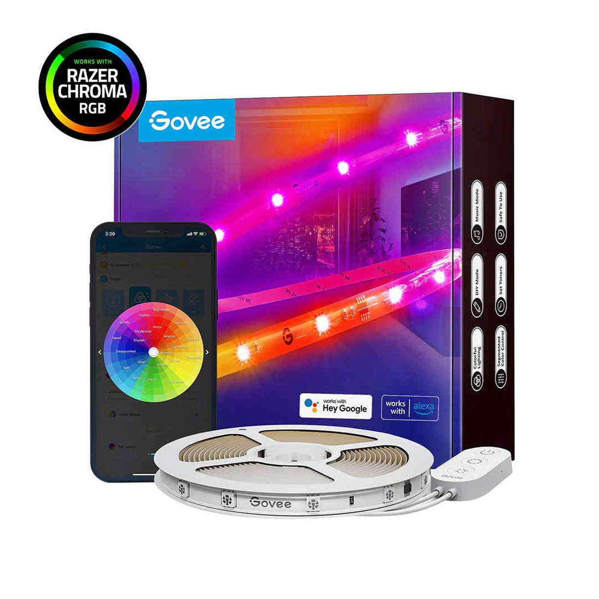 جوفي ار جي بي اي سي واي فاي + بلوتوث إضاءة شريط ليد مع طبقة حماية (5 متر) – H619A2D1