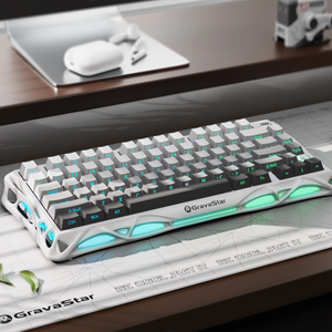 GravaStar Mercury K1 75% Wireless Mechanical Gaming Keyboard - Gradient White - Zayoom