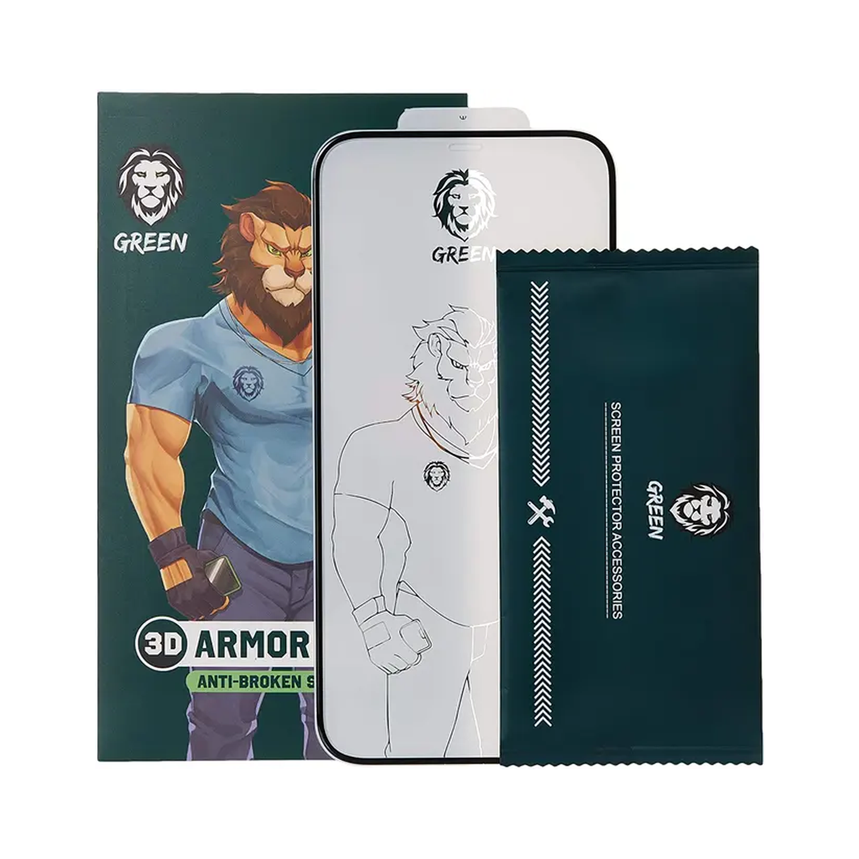 Green Lion Green 3D PET HD Glass Screen Protector for iPhone 12 Pro Max 6.7 Inch - Clear