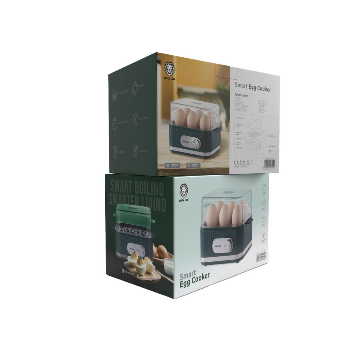 Green Lion Smart Egg Cooker With 1-6 Eggs Capacity - Green
