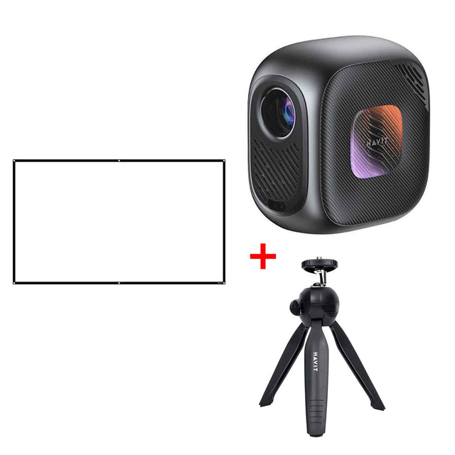 HAVIT Projector PJ215 Pro with Tripod Stand & Projector Screen 100 Inch - Zayoom