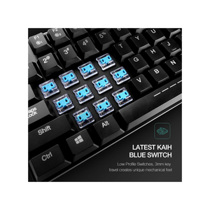 Havit Mechanical Keyboard Backlit Wired Gaming Keyboard Extra-Thin & Light, Kailh Latest Low Profile Blue Switches, 87 Keys N-Key Rollover - Black - ASIS