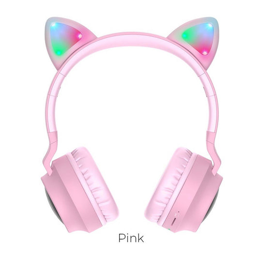 HOCO - W27 - Cat Ear Wireless Headphone - Pink