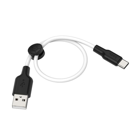 HOCO - X21 - Plus Silicone Charging Cable For Type-C - 0.25M - Black＆white