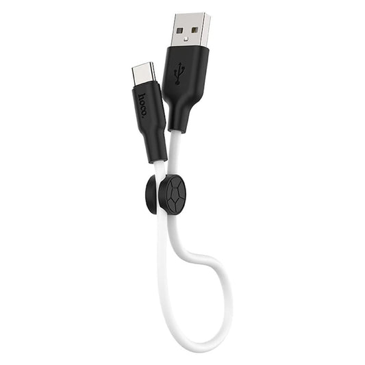 HOCO - X21 - Plus Silicone Charging Cable For Type-C - 0.25M - Black＆white