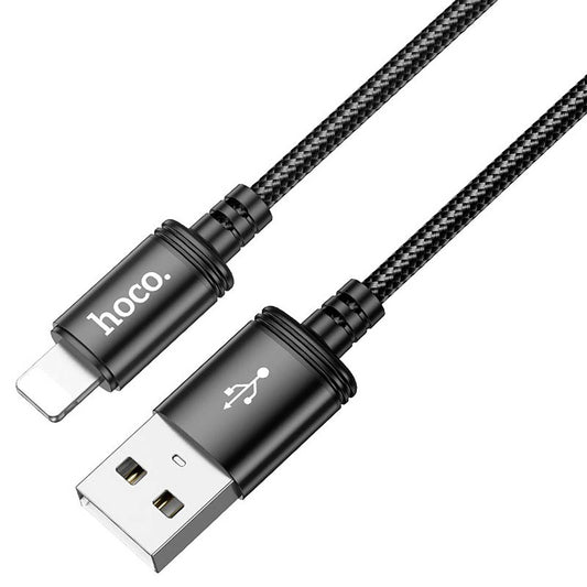 HOCO - X91 - Radiance Charging Data Cable For iPhone 3M - Black