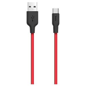 HOCO - X21 - Silicone Type-C Charging Cable - Black & Red - Zayoom