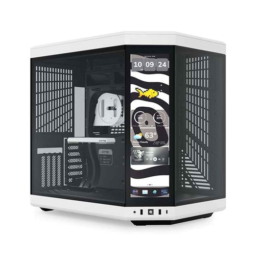 HYTE Y70 Touch Infinite - 14.5 Inch Integrated IPS Touchscreen ATX Mid-Tower Case - Panda