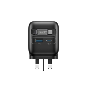 Havit UC252 A-UK - Wall Charger 65W + USB-C Cable - Black