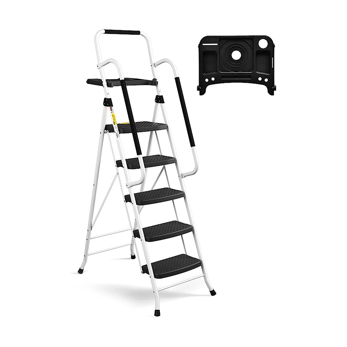 Heavy-Duty 5-Step Ladder With Handrails and Tool Platform - 150 Kg Capacity