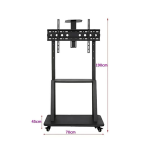 Heavy Duty Mobile Adjustable TV Stand with Wheels Rotatable for 30 to 75 Inch TVs with Media Shelf and AV Rack Universal Floor Mount Display Stand