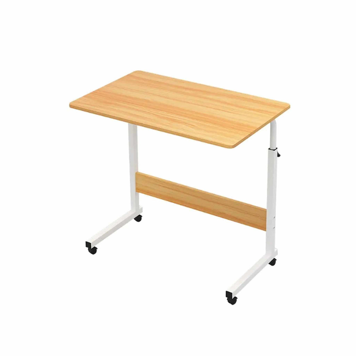 Height Adjustable Bed Study Table with Wheels - Portable Multipurpose Laptop Desk for Home, Office and Outdoor Use-Light Brown