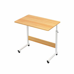 Height Adjustable Bed Study Table with Wheels - Portable Multipurpose Laptop Desk for Home, Office and Outdoor Use-Light Brown
