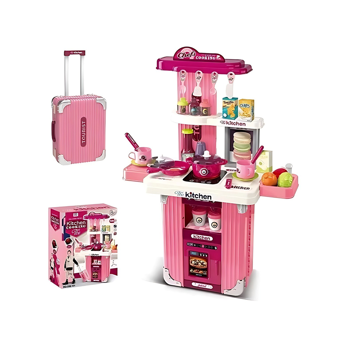 أهلاً شيف - حقيبة عربة مطبخ / أدوات مائدة  – 3 سنوات فأكثر