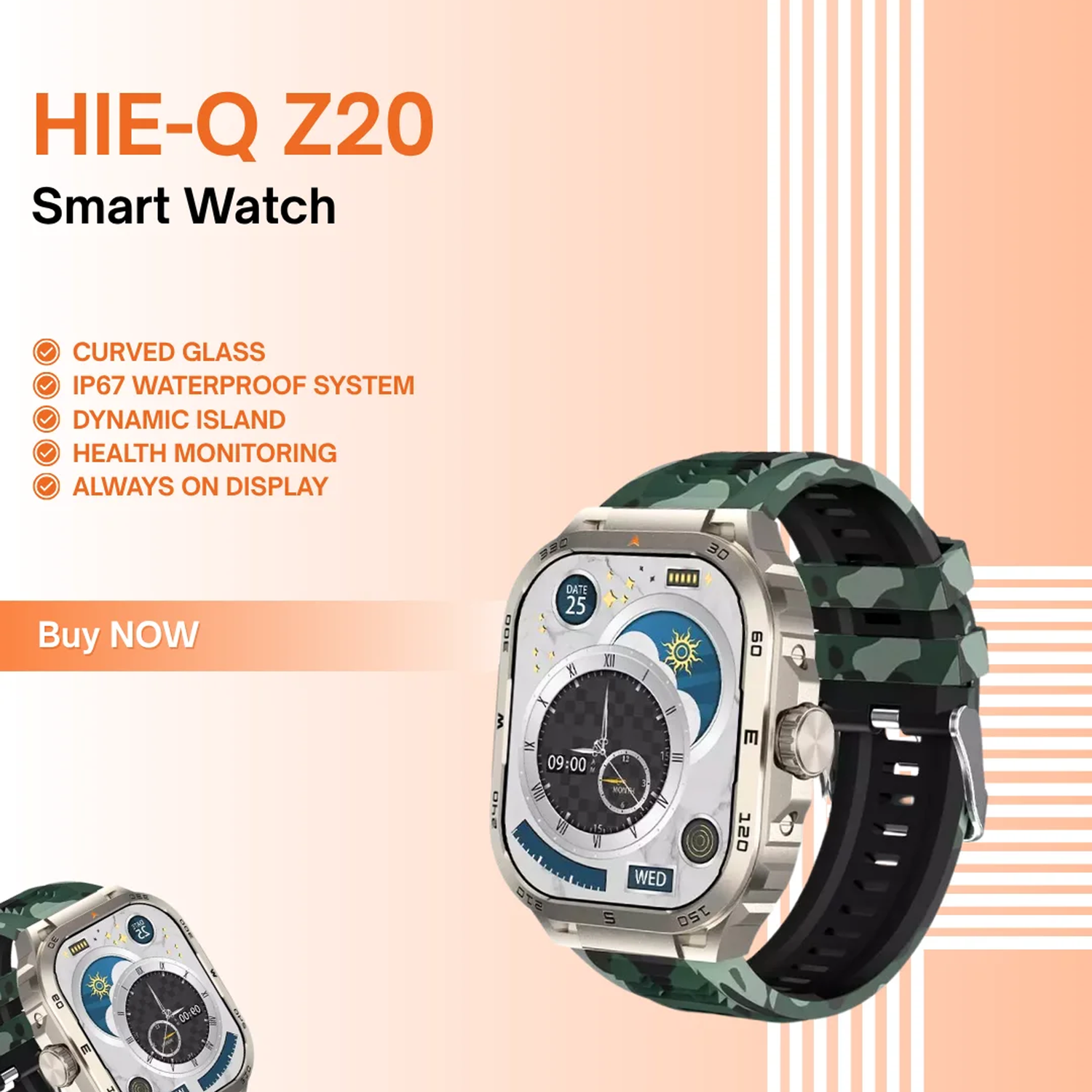 Hie-Q Hydrating Smart Watch Unbreakable Always-On Waterproof – Zayoom